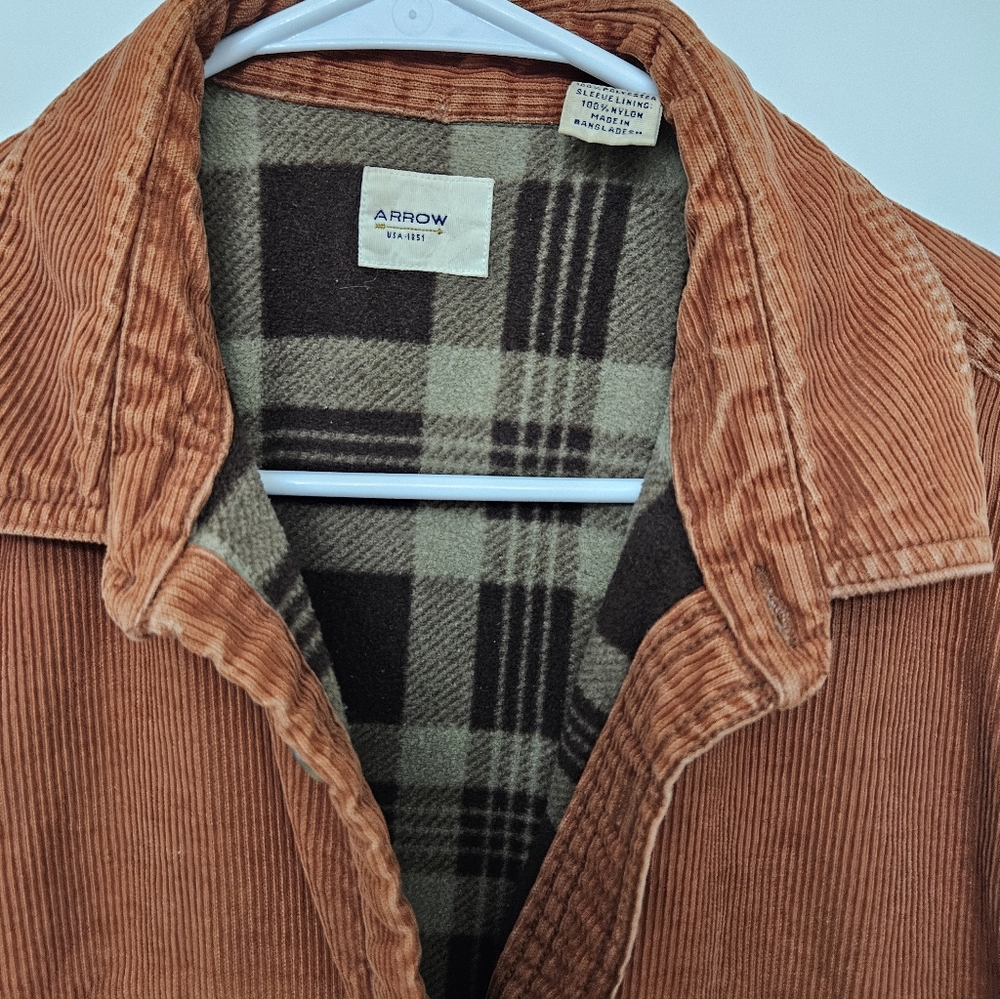 Arrow Corduroy Blanket Lined Button Up Heavy Coat Large Winter Quality - Picture 9 of 9